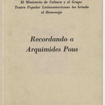 Program for the theatrical production, Recordando a Arquímides Pous (Teatro Popular Latinoamericano)