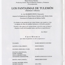 Program for the production, "Los Fantasmas de Tulemón"