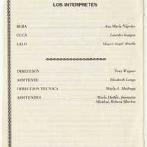 Program for the theatrical production, La noche de los asesinos