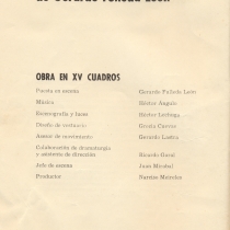 Program for the production, "Los profanadores"