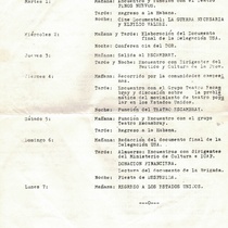 Program for the first North American Brigade of Cultural Workers to Cuba