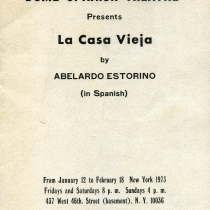 Program for the theatrical production, La casa vieja