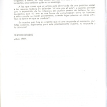 Information leaflet about the history of the "Grupo Teatro Estudio"