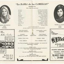 Program for the production, "La dama de las camelias"