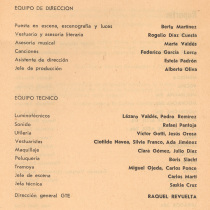 Program for the production, "Bodas de sangre"