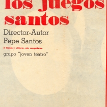 Program for the production, "Los juegos santos"