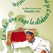 Poster for the production, "La niña que riega la albahaca y el príncipe preguntón"