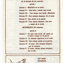 Program for the theatrical production, Santa Camila de la Habana Vieja