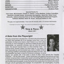 Program for the production, "The Cuban Spring" 