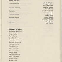 Program for the production, "De esto y de algo (Teatro Musical de La Habana)