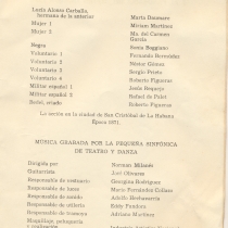 Program for the production, "Los profanadores"