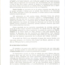 Information leaflet about the history of the "Grupo Teatro Estudio"