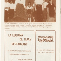 Program for the production, "25 Años" (25 Years)