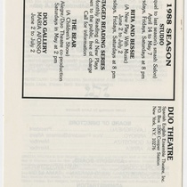 Program for the theatrical production, Rita and Bessie