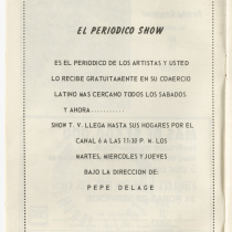 Program for the theatrical production, La verbena de la paloma"