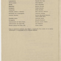 Program for the theatrical production, Recordando a Arquímides Pous (Teatro Popular Latinoamericano)