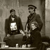 Photographs of rehearsal for the theatrical production, Cartas de amor a Stalin