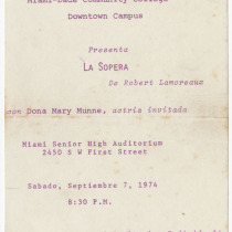 Invitation for the production, "La sopera"