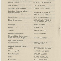 Program for the production, "La verdadera historia de Pedro Navaja (Teatro Musical de La Habana)