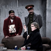 Photographs of a rehearsal for the theatrical production, Cartas de amor a Stalin