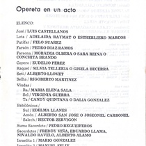 Program for the theatrical production, La corte de Faraon