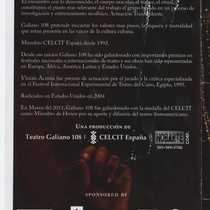 Program for the theatrical production, Elektra: la danza de los muertos