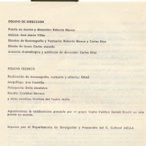 Program for the production, "Los enamorados"