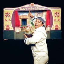 Photographs of Rubén Darío Salazar in the production, "La niña que riega la albahaca y el príncipe preguntón"