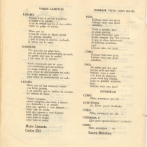 Program for the theatrical production, Las vacas gordas