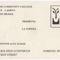 Invitation for the production, "La sopera"