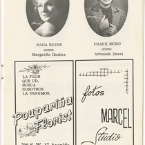 Program for the production, "La dama de las camelias"