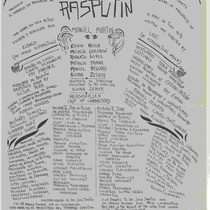 Program for the work in progress of the production, "Rasputin"