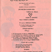 Program for the production, "Quinto cielo a la derecha"