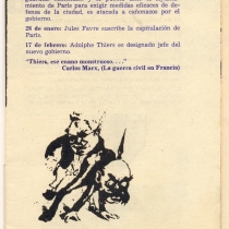 Program for the theatrical production, Los días de la Comuna