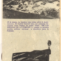 Program for the theatrical production, Los días de la Comuna