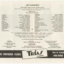 Program for the production, "Las Leandras" (The Leandras)