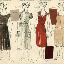 Costume designs for the theatrical production, "Aire frío"