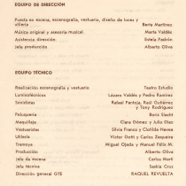 Program for the production, "La Casa de Bernarda Alba" (Teatro Estudio, 