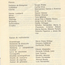 Program for the theatrical production, Arlequín de dos patrones (Festival de Teatro 1984)