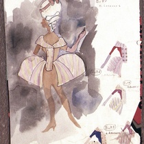 Costume Design Drawings (21-40) for the production, "Oh, la gente"