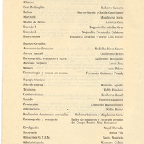 Program for the production, "Amor de Don Perlimplín con Belisa en su jardin