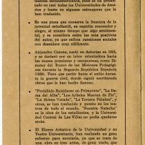 Program for the theatrical production, Nuestra Natacha