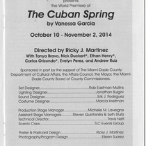 Program for the production, "The Cuban Spring" 