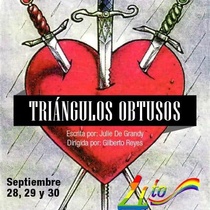 Poster for the production, Triángulos obtusos