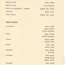 Program for the theatrical production, Puebla de las mujeres