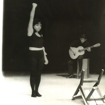 Photograph of María Eugenia García and Augusto Blanca in the production "La cuestión de Panamá"