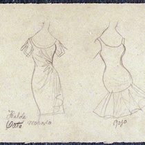 Costume design drawings for the theatrical production, Un tranvía llamado deseo