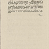 Program for the production, "La última carta de la baraja" (Teatro Estudio)