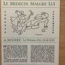 Insert for the theatrical production, Le Médecin Malgré Lui and L'Apollon de Marsac