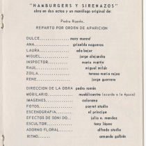 Program for the production, "Una noche con Cuba"